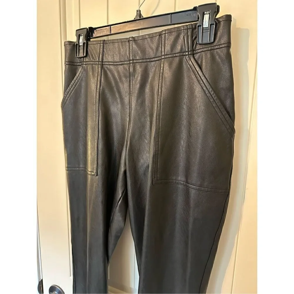 Spanx Leather Jogger Pull On Black Women’s Pants Size S - Picture 2 of 9